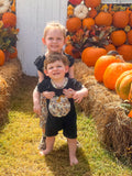 Camo pumpkin boy romper