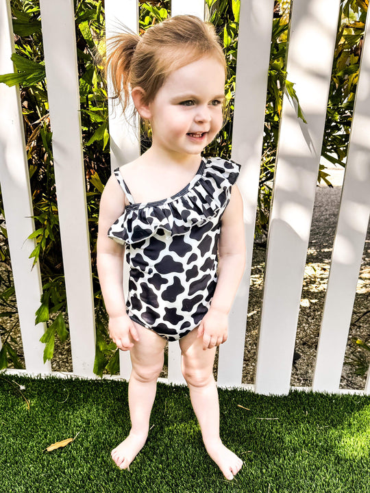 Black cow spots swimsuit