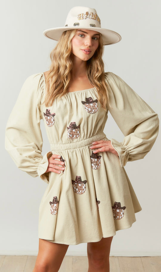Women’s corduroy western disco dress