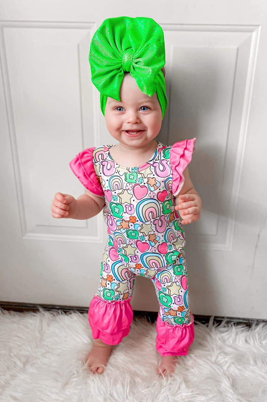 Clover Cottage rainbow clover romper