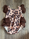 Brown ruffle romper