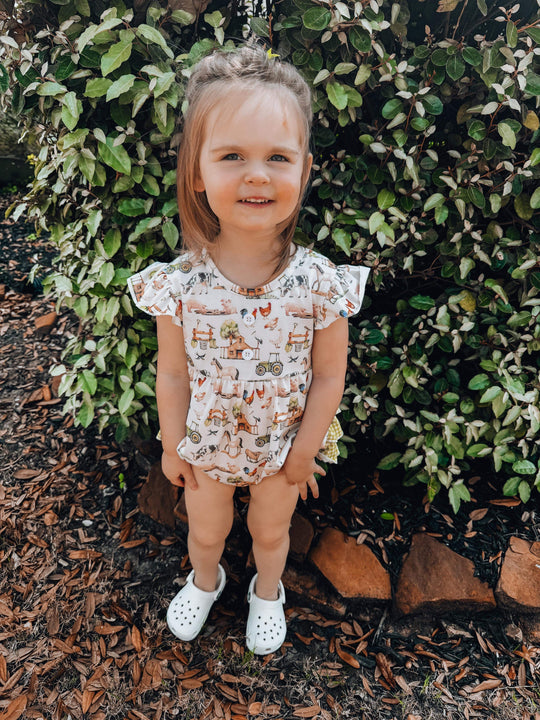 Green Plaid Farm animal Bubble