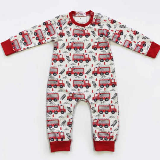 Clover Cottage fire truck romper