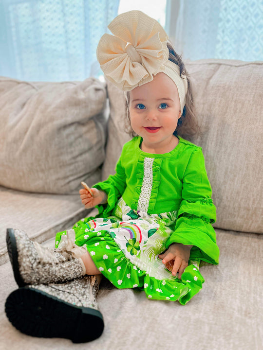 Green ruffle Clover dress