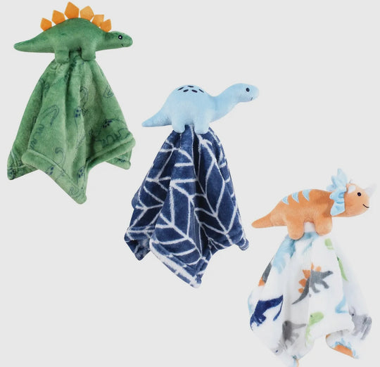 Hudson baby 3 pack security blanket boy Dino’s