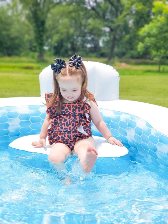 Leopard ruffle swimsuit