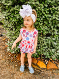 July 4th floral peplum set