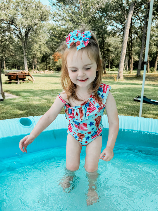 Patriotic highland swimsuit
