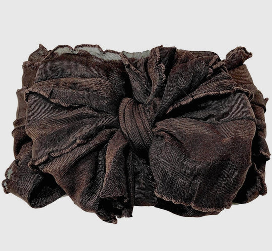 Brown Ruffled Headband