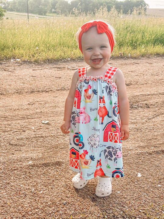 Blue farm animal dress