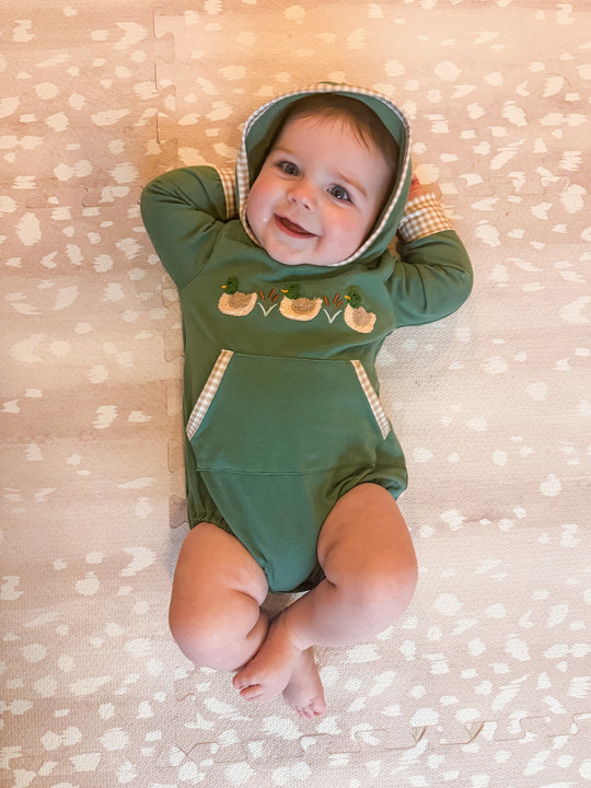 Forest duck french knot hoodie bubble