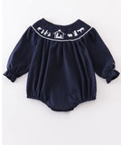 Nativty smocked romper