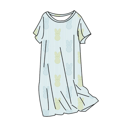 PRE ORDER CLOSES 12/14 blue peeps Mom gown/ unisex pants bamboo - early March DELIVERY