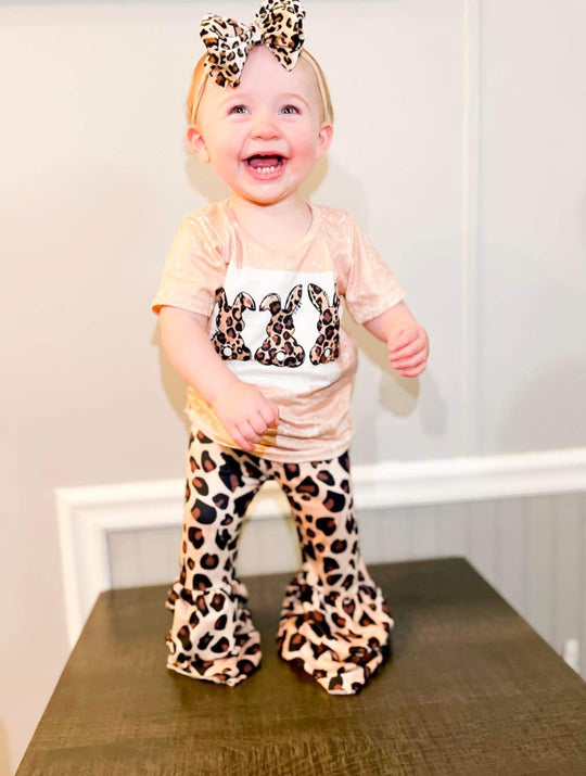 Leopard bunny bell set