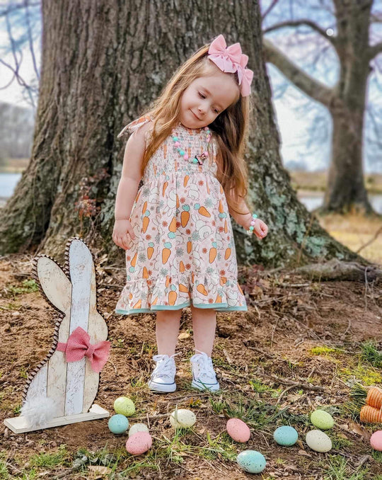 Bunny Carrot Smocked dress