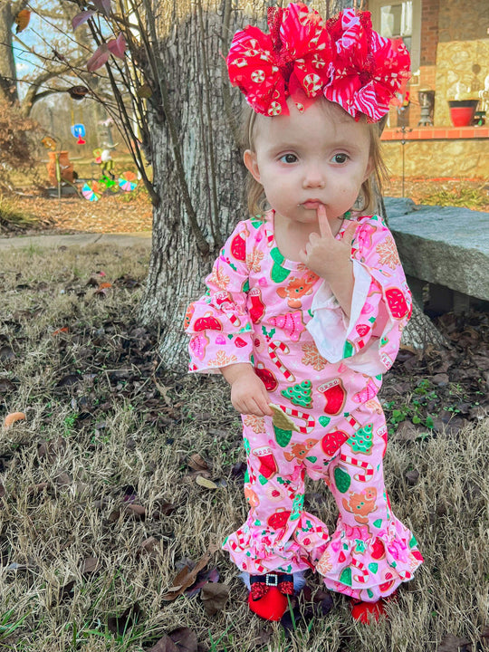 Clover cottage pink cookies romper