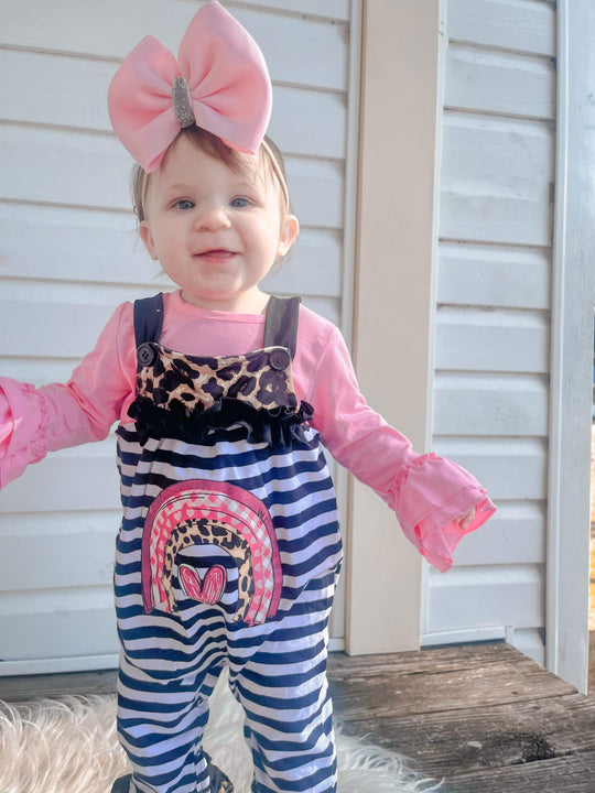 Two Piece rainbow heart romper