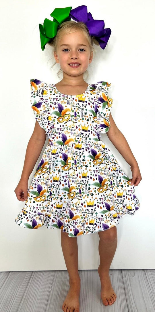 Clover Cottage mardi gras dress