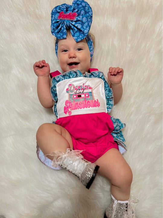 Denim and rhinestones Romper