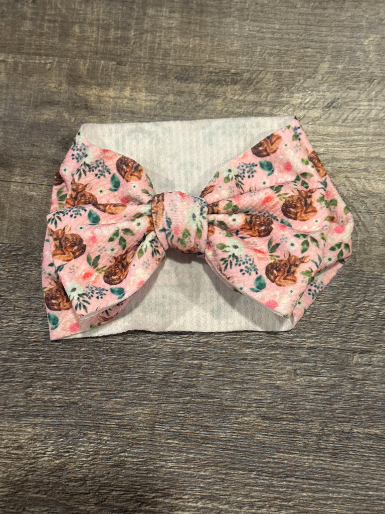 Pink fawn bow
