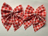 Red heart plaid sailor piggies