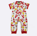 Clover cottage boy crawfish boil romper