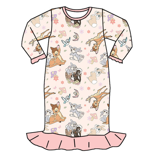 PRE ORDER CLOSES 12/14 thumper long sleeve girl gown bamboo - EARLY march delivery