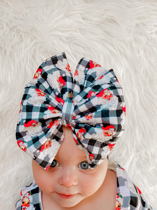 Checkered Santa messy wrap