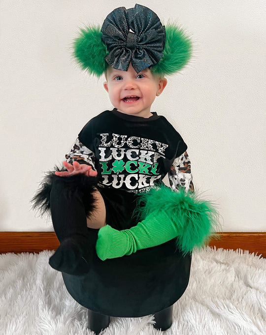 Lucky leopard velvet romper