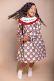 Santa baby smocked dress