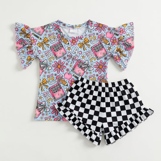 ABC checkered ruffle set