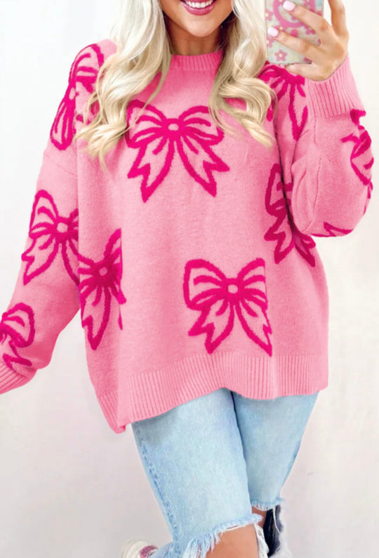 Women’s pink bow sweater