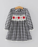 Plaid hearts Smocked dress