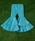 Teal faux leather double layer bells