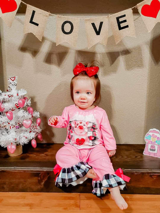 Pink Bleached Pig Heart romper