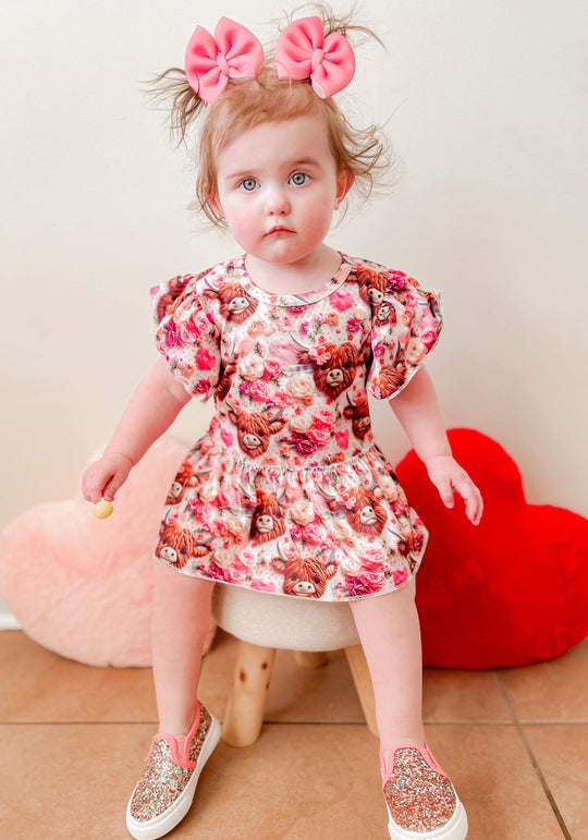 Pink highland skirted romper