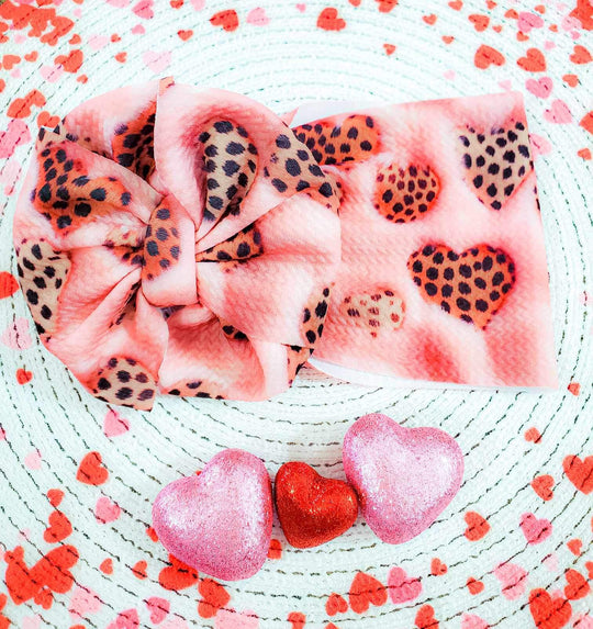 Leopard hearts messy wrap