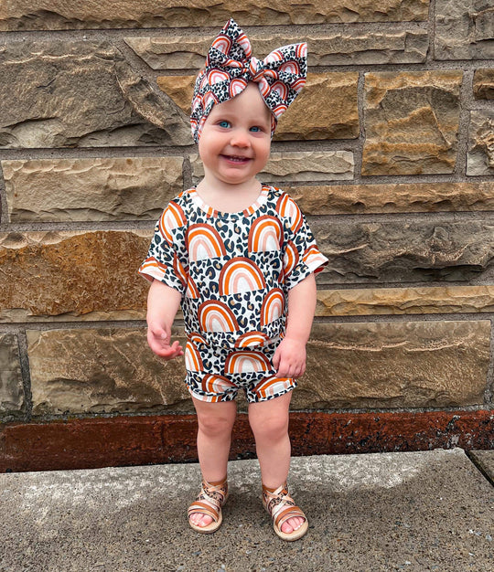 LBB EXCLUSIVE Two piece Boho Leopard rainbow set