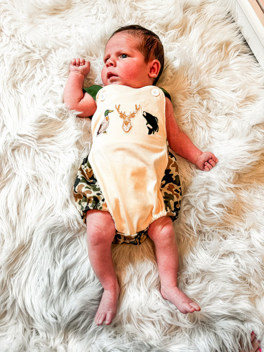 Camouflage duck deer embroidery boy bubble