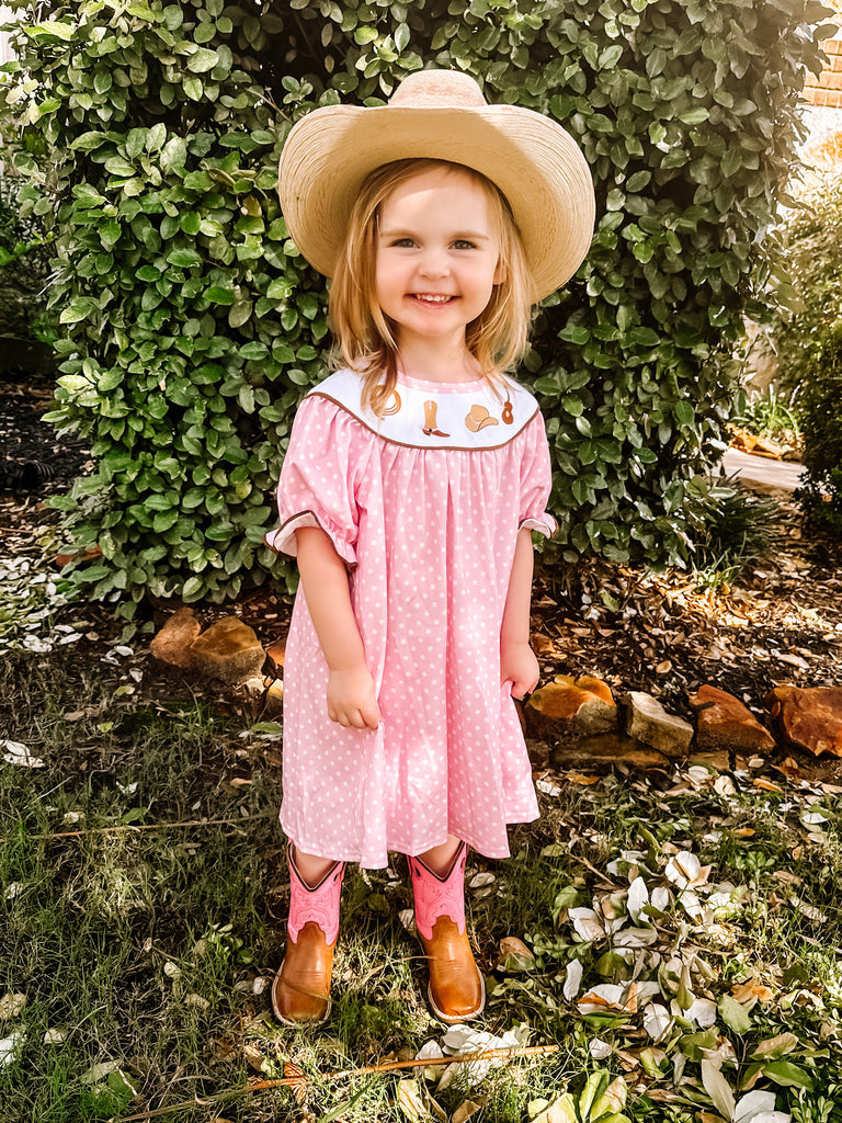 Pink cowgirl dress Leopardbaby Boutique Pink cowgirl dress Leopardbaby Boutique