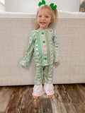 St Patty bows two piece ruffle set