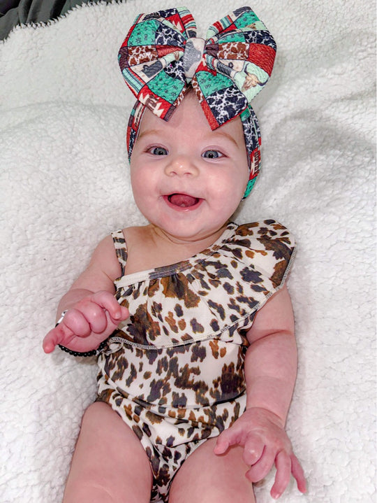 Brown cowhide swimsuit