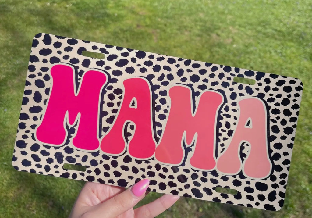 Front license plate - mama leopard