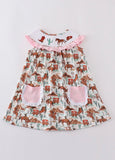 Western smocked girl dress