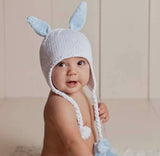 Hugbunny blue beanie hat hand knit