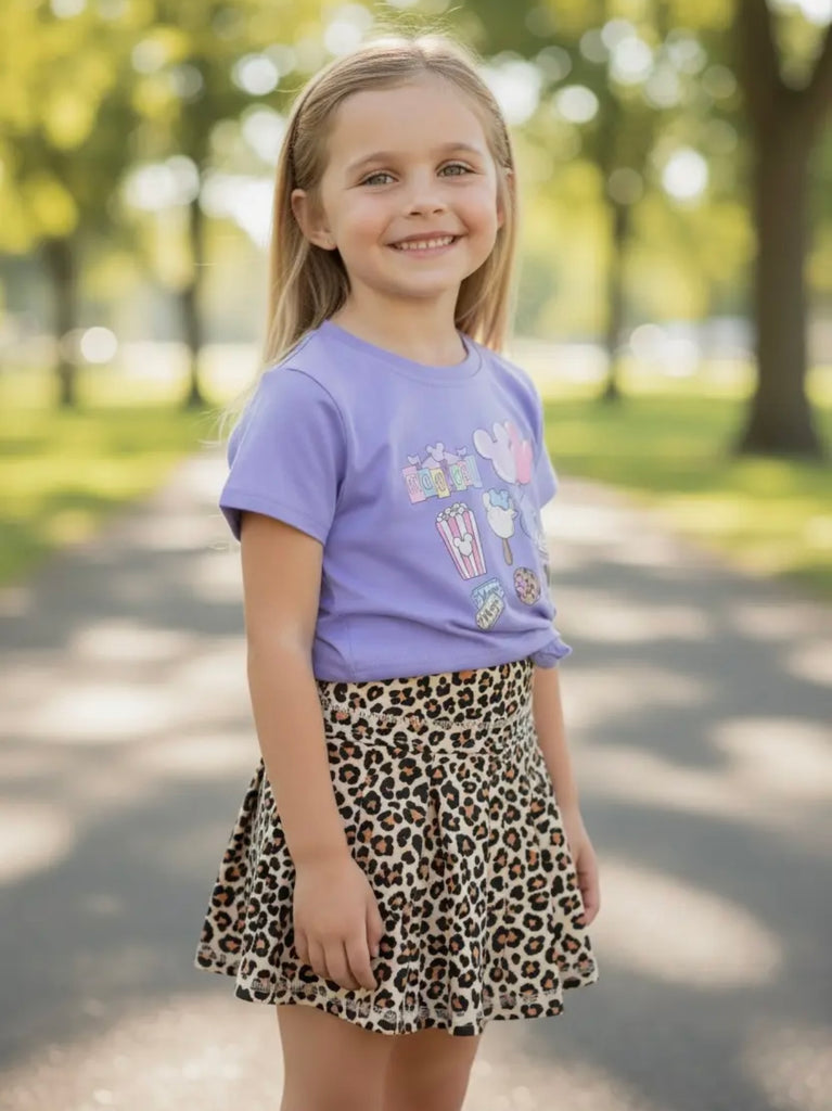 Leopard athletic skort