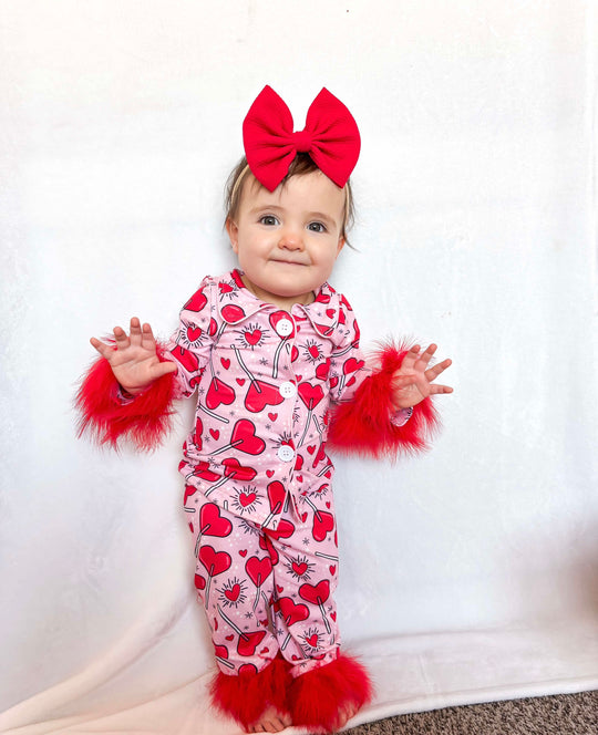 Valentine suckers pj set