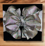 Metallic shredded bow- silver multi