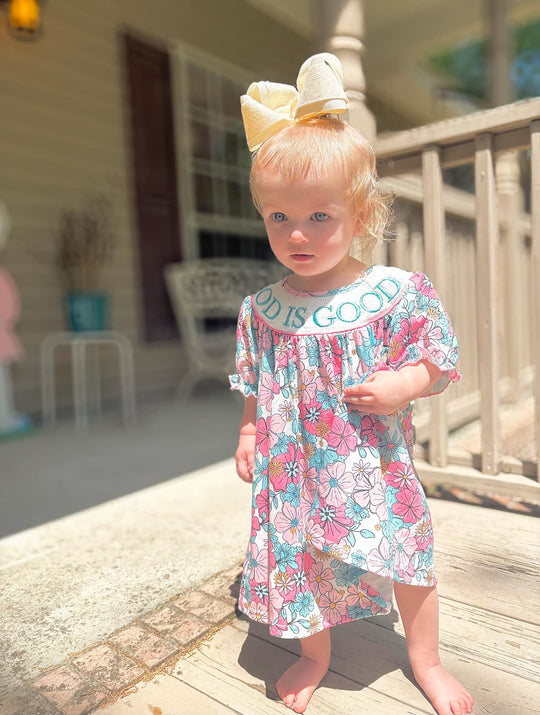 God Is good Smocked dress