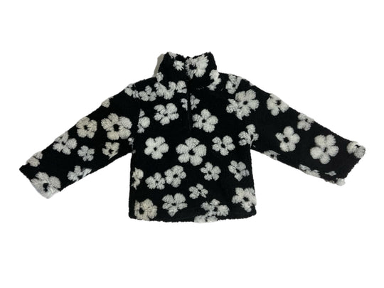 Black floral print Sherpa